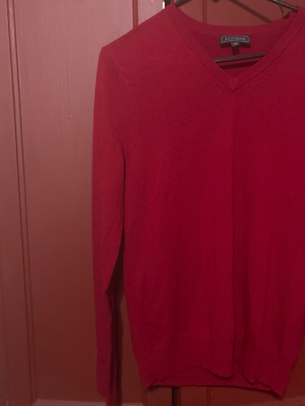 Express Women's Red V-Neck Sweater